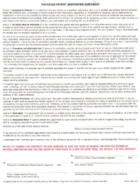 patient forms sports injury treatment ventura county california arbitration form